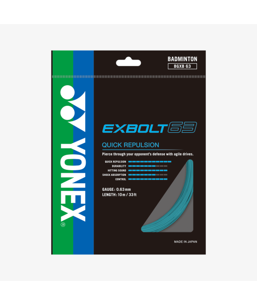 Yonex Exbolt 63 200m Badminton String (Mint) paiement sécurisé